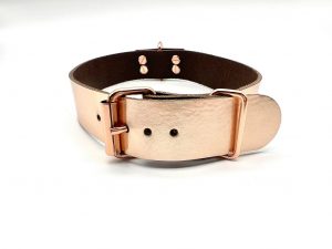 Hundehalsband Leder Rosegold